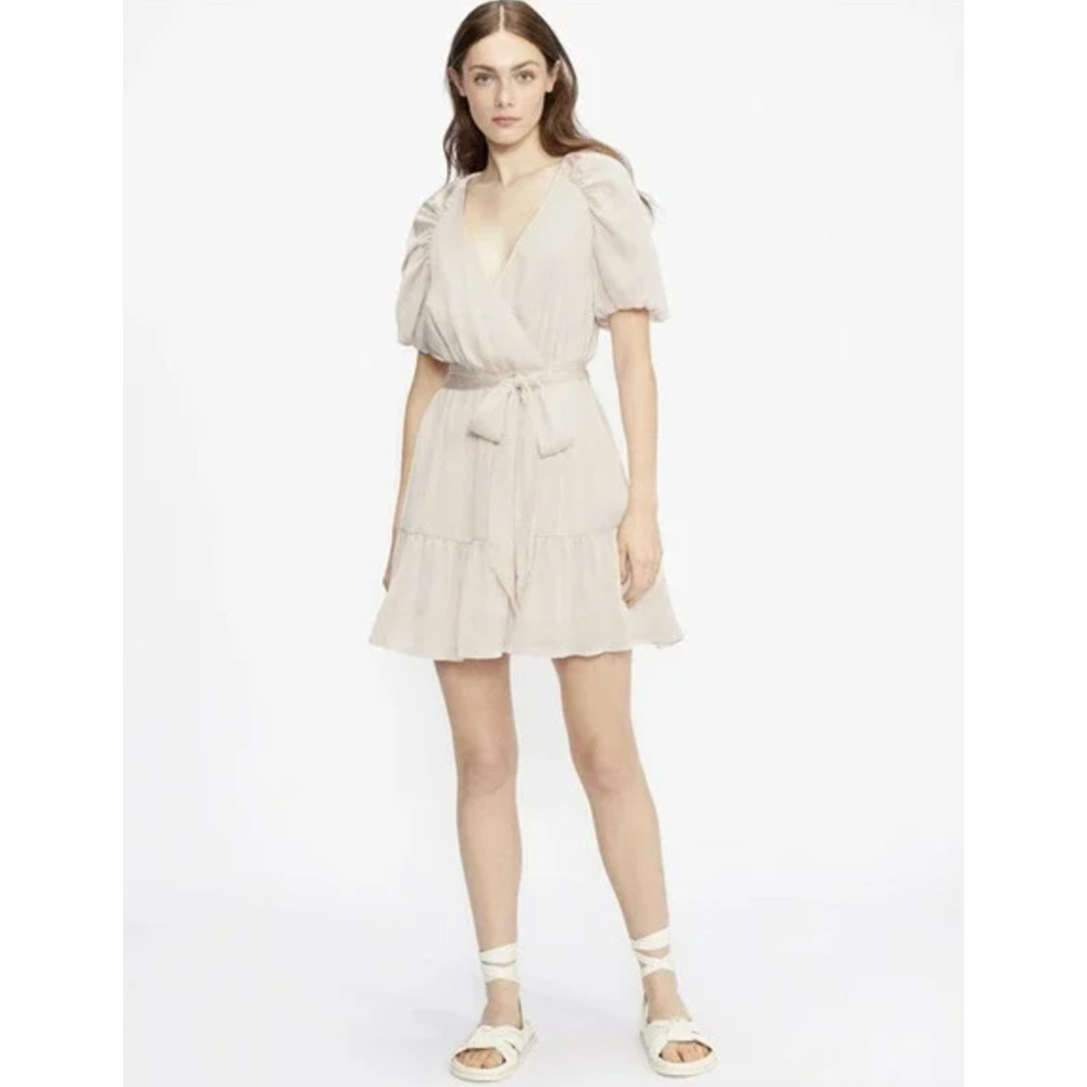 NWT Ted Baker Puff Sleeve Faux Wrap Dress Size 5